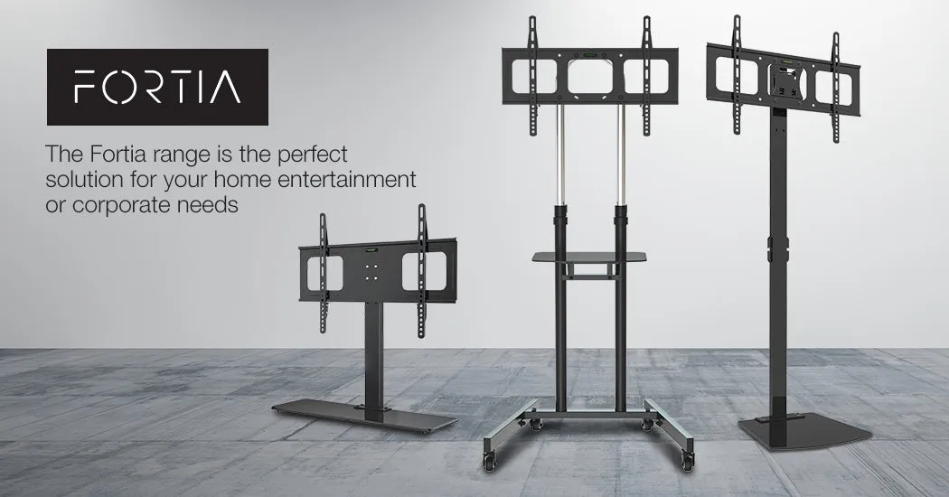 Heavy-Duty Adjustable Mobile TV Stand 37-70" with Lockable Wheels - Fortia
