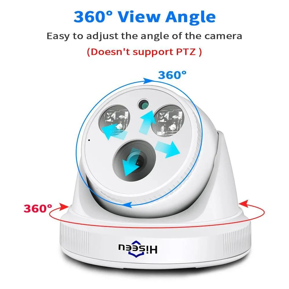Hiseeu 5MP 3MP POE IP Security Surveillance Camera H.265  Dome CCTV ONVIF Audio Record Face Detection Indoor Home Roof