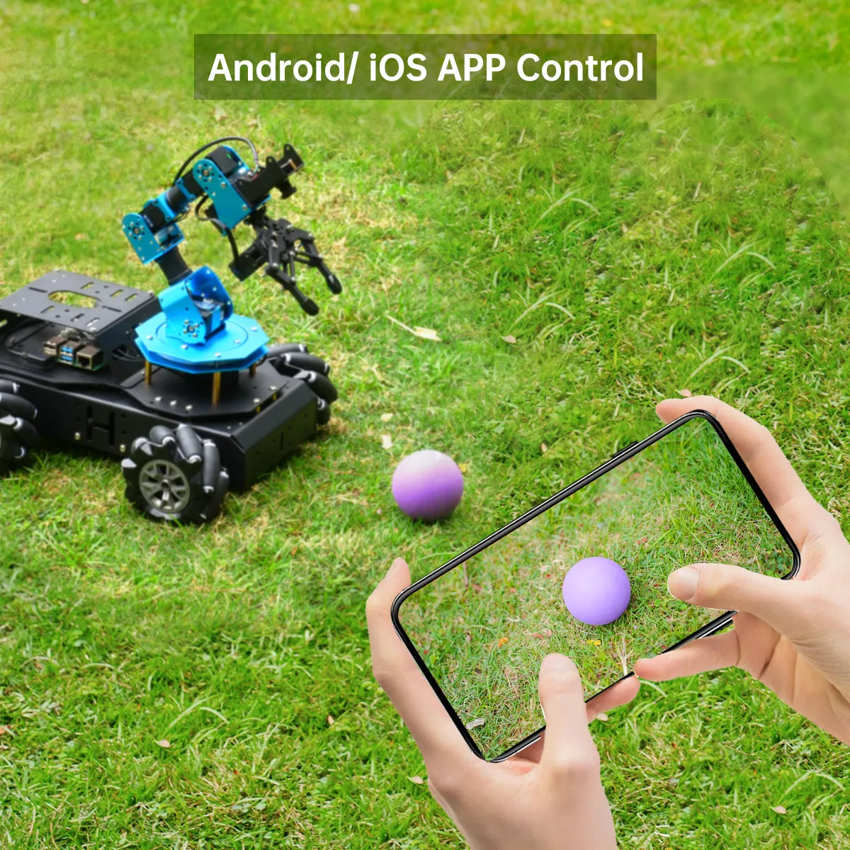 Hiwonder ArmPi Pro Raspberry Pi 5 ROS Robotic Arm Developer Kit with 4WD Mecanum Wheel Chassis Open Source Robot Car