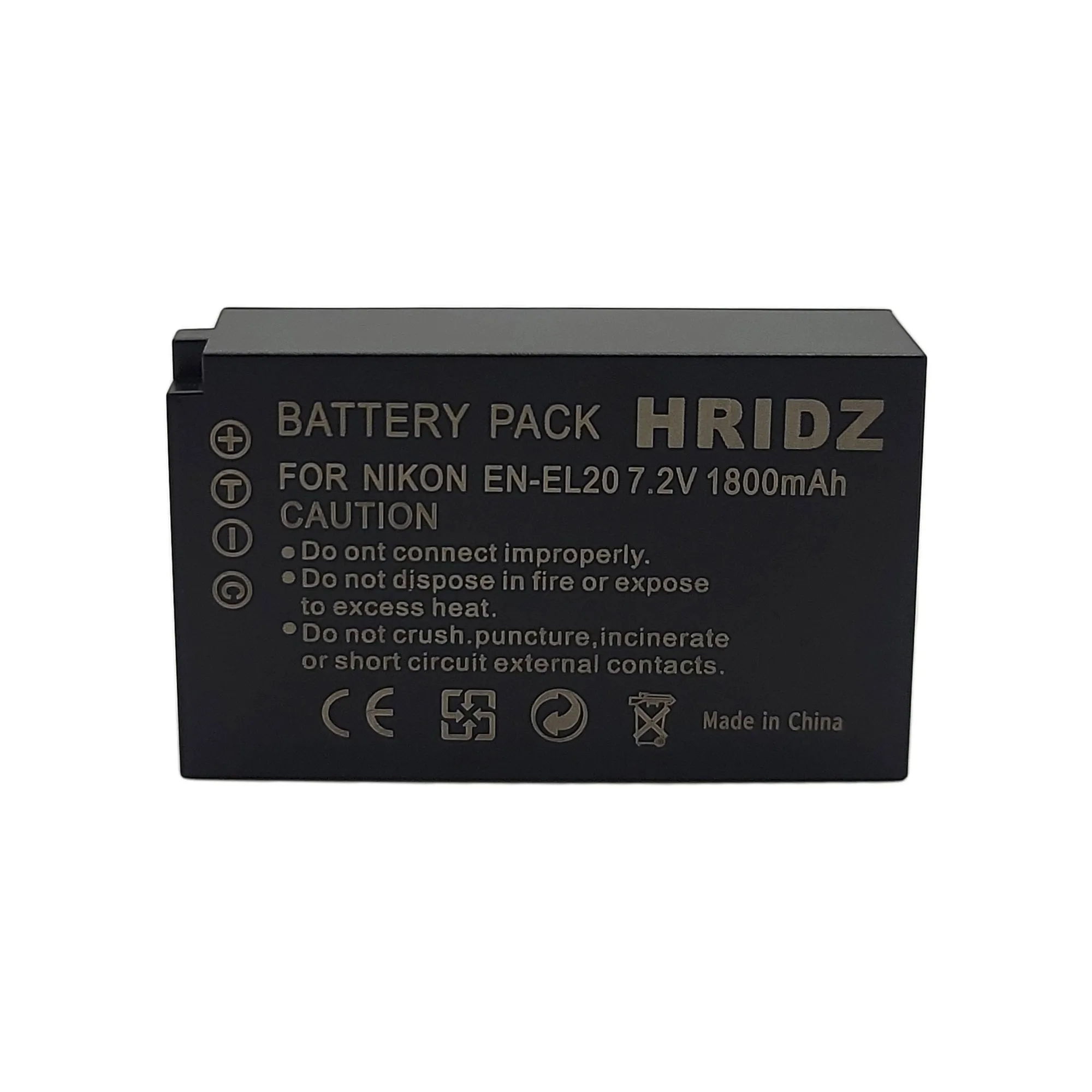 Hridz EN-EL20 Battery for Nikon EN-EL20 EL20A J1 J2 J3 S1 V3 A AW1 EL20A