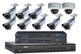 Hybrid 16 Channel DVR/NVR with 8 pro bullets and 2 pro domes plus 2 POE switches