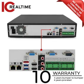 IC Realtime - NVR-EL16-2U12MP1 / 16Ch Rack-Mount NVR - 80TB Max (Starting At 4TB HDD) / 2xRJ45 / 12MP IP Support / 320Mbps Bandwidth