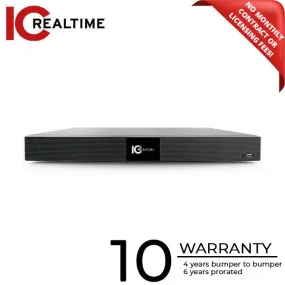 IC Realtime - NVR-FX16POE-1U4K1 / 16Ch Rack-Mount NVR / 16TB Max (Starting At 4TB HDD) / Integrated 16 Port POE / 8MP IP Support / 128Mbps Bandwidth