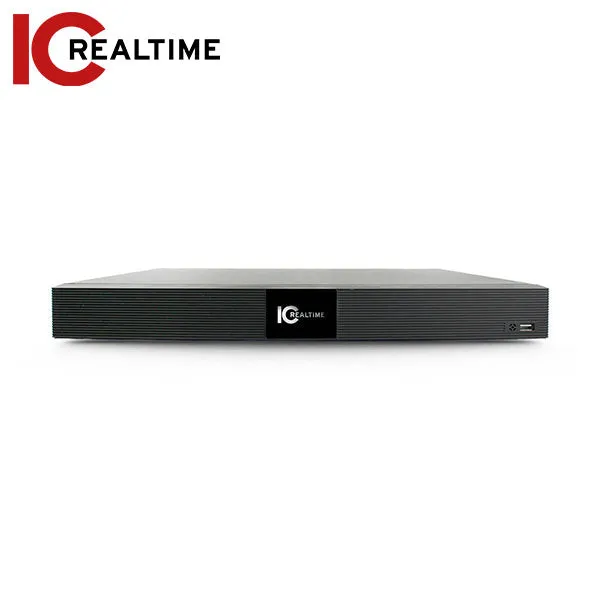 IC Realtime - NVR-FX16POE-1U4K1 / 16Ch Rack-Mount NVR / 16TB Max (Starting At 4TB HDD) / Integrated 16 Port POE / 8MP IP Support / 128Mbps Bandwidth