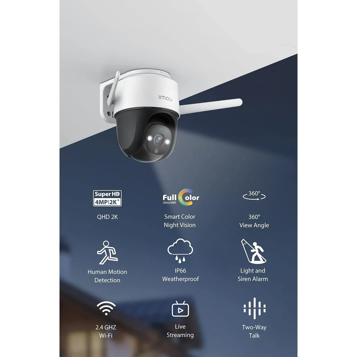 Imou Security Camera Outdoor with Floodlight and Sound Alarm  (Refurbished)