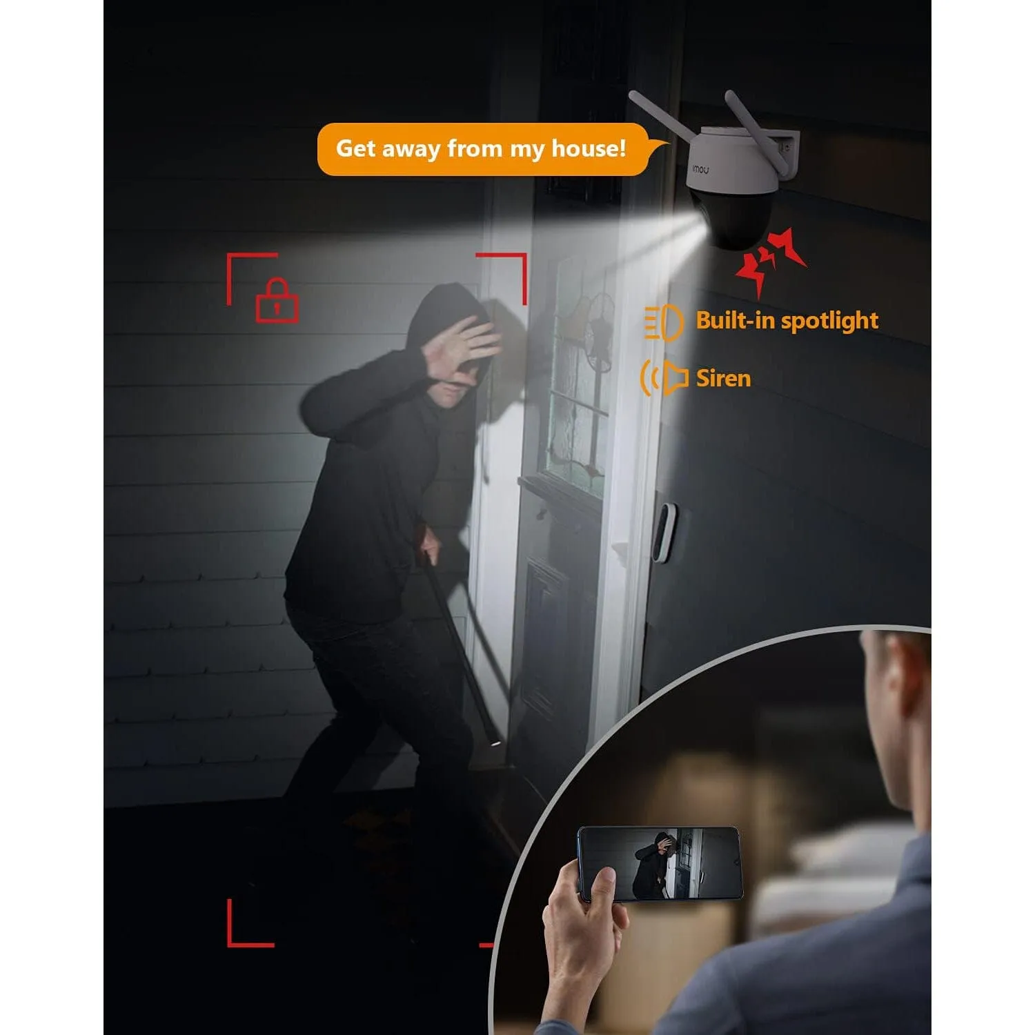Imou Security Camera Outdoor with Floodlight and Sound Alarm  (Refurbished)