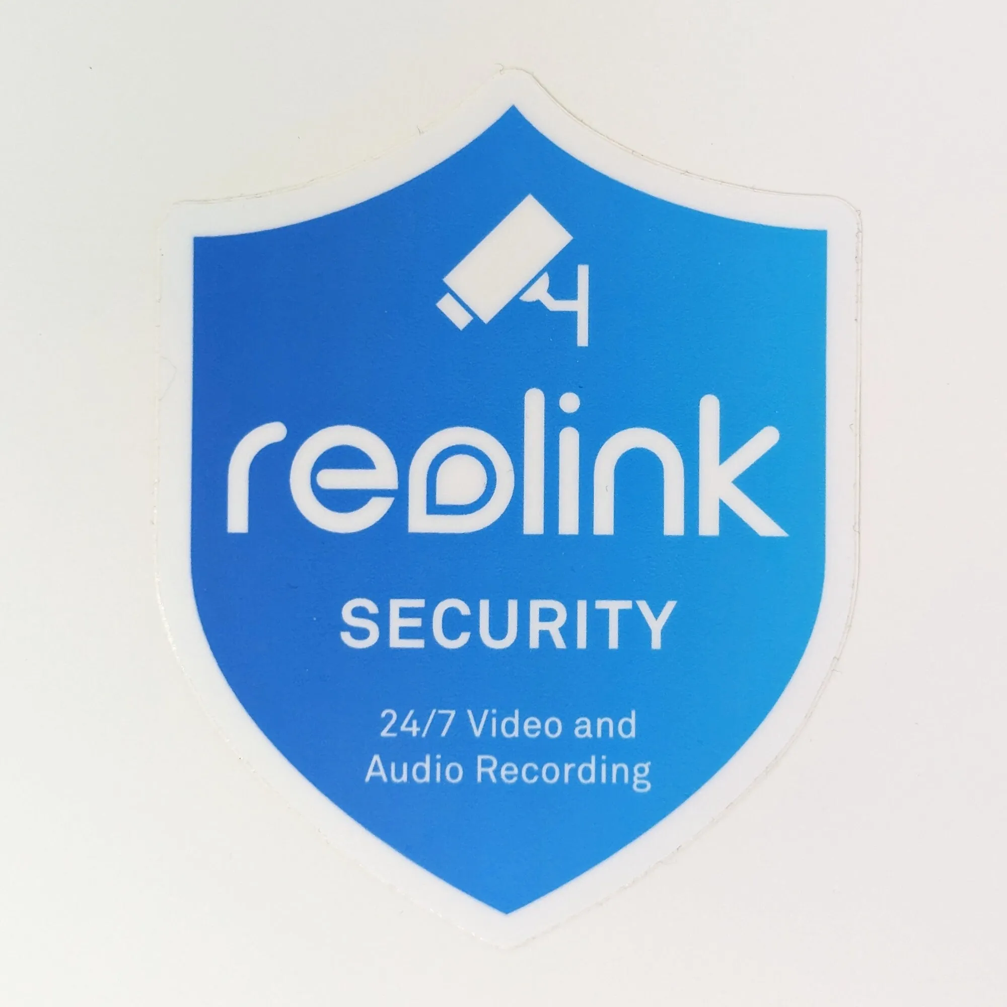 Indoor or Outdoor Reolink Security Camera Badge/Shield sticker (replacement, additional window decal)