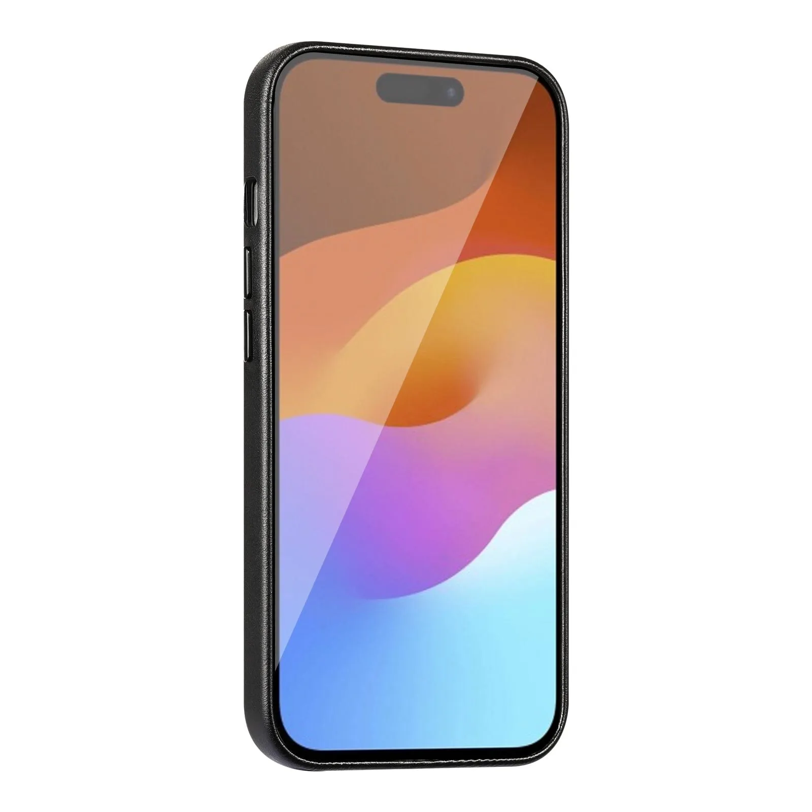 Indy Series Leather FingerGrip Case with Screen and Camera Protector - iPhone 15 Plus