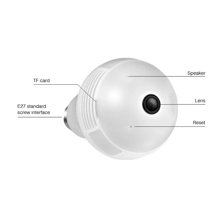 Intelligent Panoramic Wifi Light Bulb with Camera