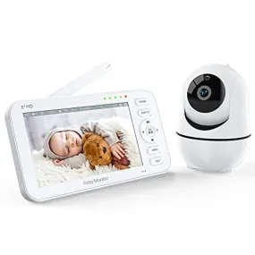 Itomoro Video Baby Monitor with 5" Display 720p HD Resolution no WiFi, Baby Monitor with Camera and Audio Night Vision, , 1000ft Range, 22 Hours Battery Life, 2-Way Audio Talk and Lullabies