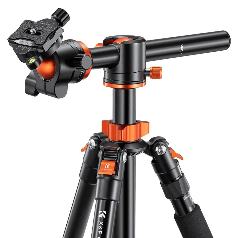 K&F Concept KF09 Series 2-in-1 Aluminum Multifunctional Camera Tripod Monopod Detachable 67"/1.7m Transverse Center with Inverted & Overhead Shooting, 10kg Load, Twist Lock, 28mm Metal Ball Head for DSLR Canon Nikon Sony | KF09-085V1