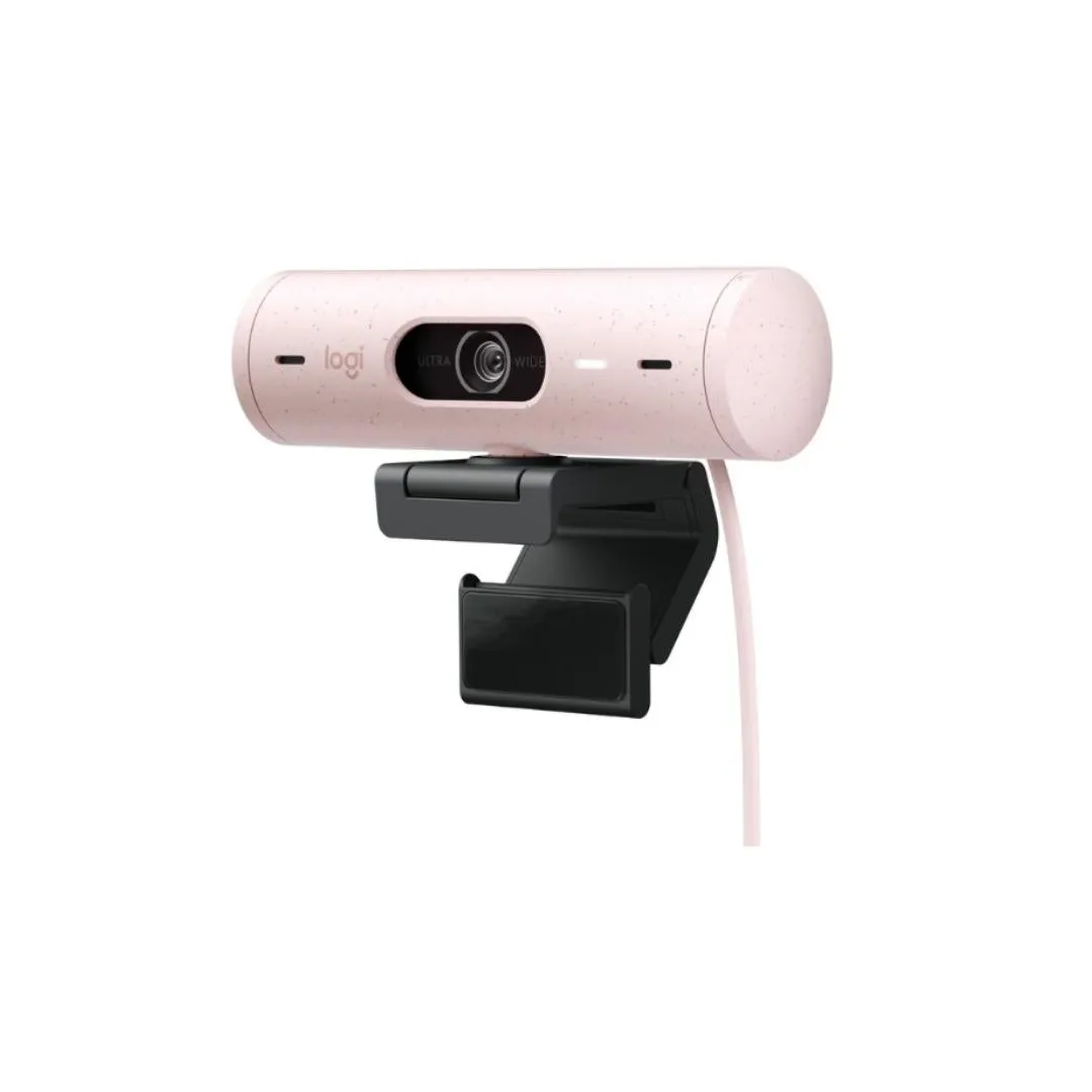 Logitech Brio 500 Full HD FHD Webcam - Auto Light Correction, Show Mode, Dual Noise Reduction Mics, Work on Teams & Zoom - Graphite, Off White, Rose