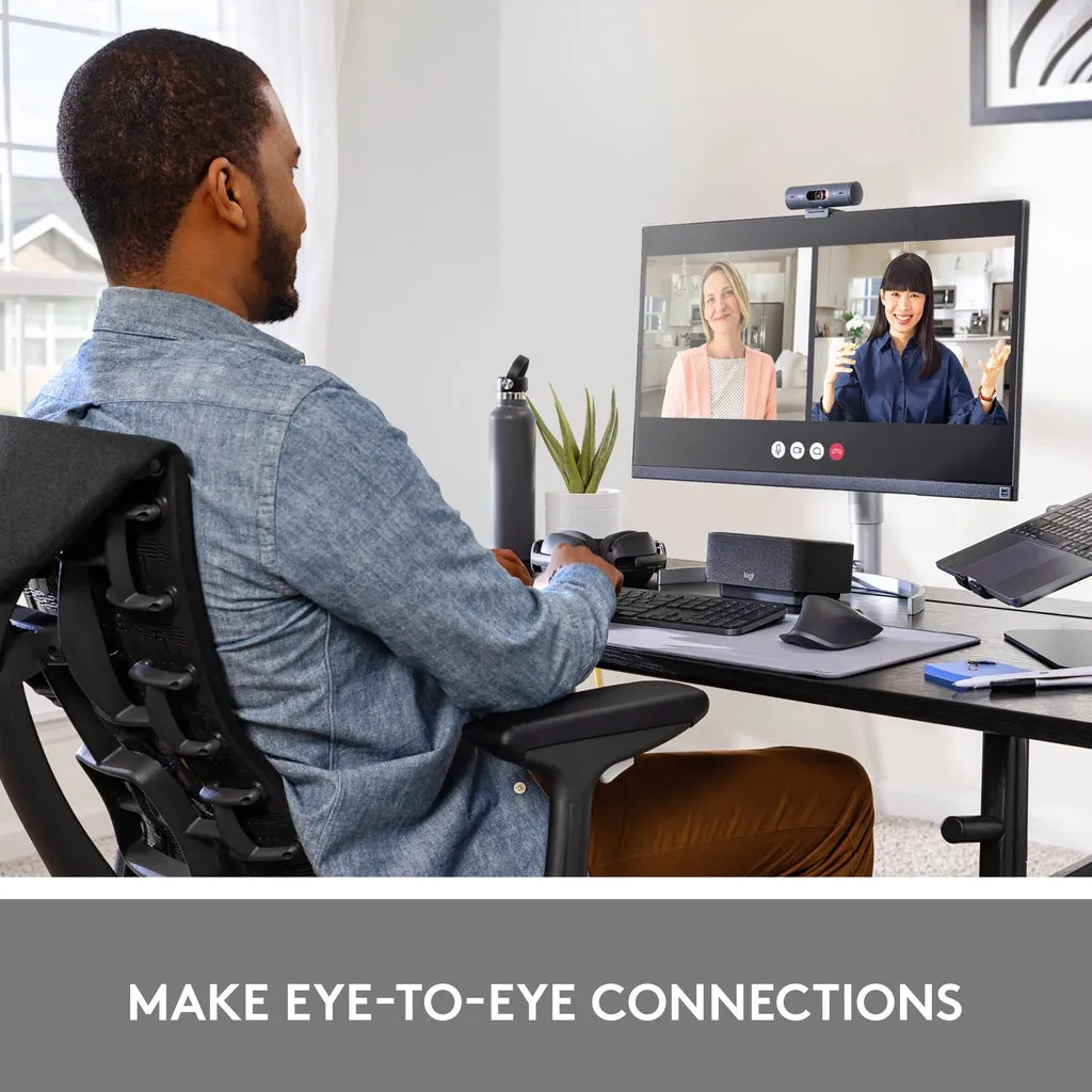 Logitech Brio 500 Full HD FHD Webcam - Auto Light Correction, Show Mode, Dual Noise Reduction Mics, Work on Teams & Zoom - Graphite, Off White, Rose
