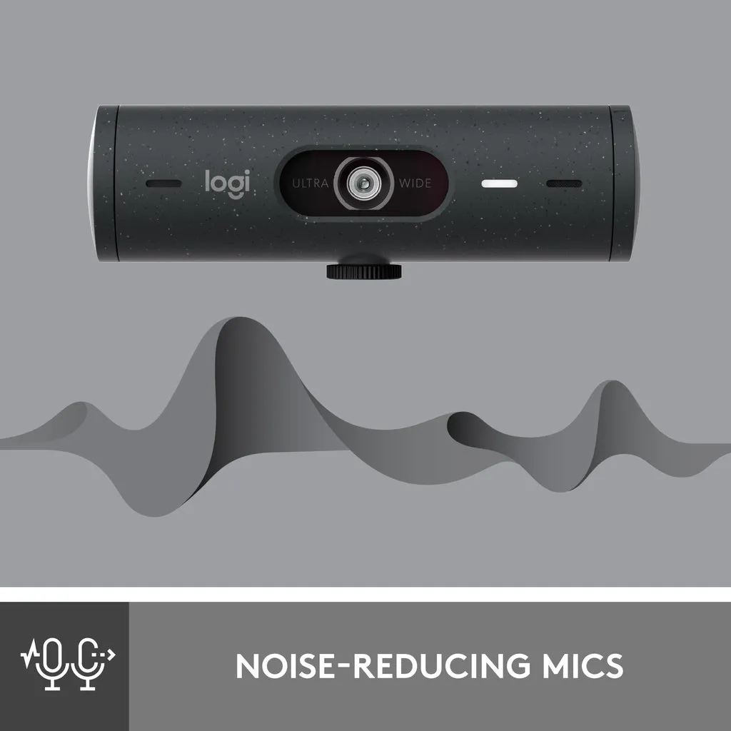 Logitech Brio 500 Full HD FHD Webcam - Auto Light Correction, Show Mode, Dual Noise Reduction Mics, Work on Teams & Zoom - Graphite, Off White, Rose