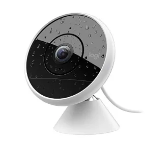 Logitech Circle 2 Indoor/Outdoor Wired Home Security Camera Works with Alexa, HomeKit and Google, with Easy Setup, 1080p HD, 180° Wide-Angle, Night Vision, 2-Way Talk, Alerts, Free 24-Hours Storage