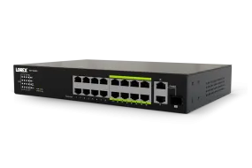 Lorex 16-Port Unmanaged Switch (8-port ePoE and 8-port PoE ) and 250W Power Budget