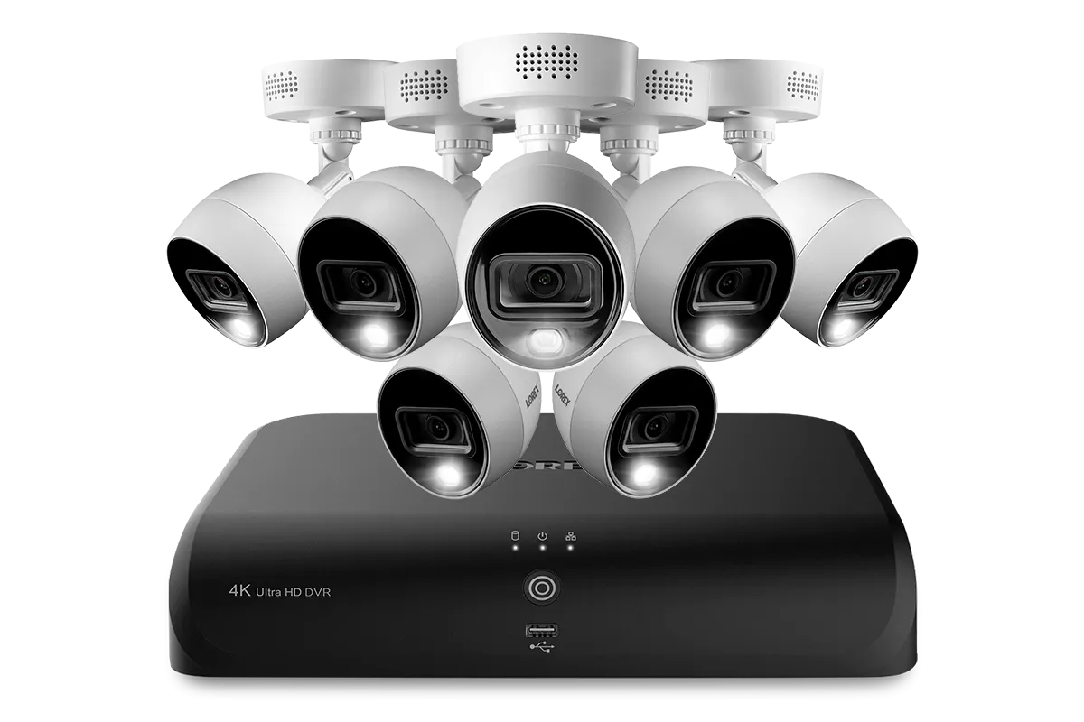 Lorex 4K (8 Camera Capable) 2TB Wired DVR System with Active Deterrence Bullet Cameras