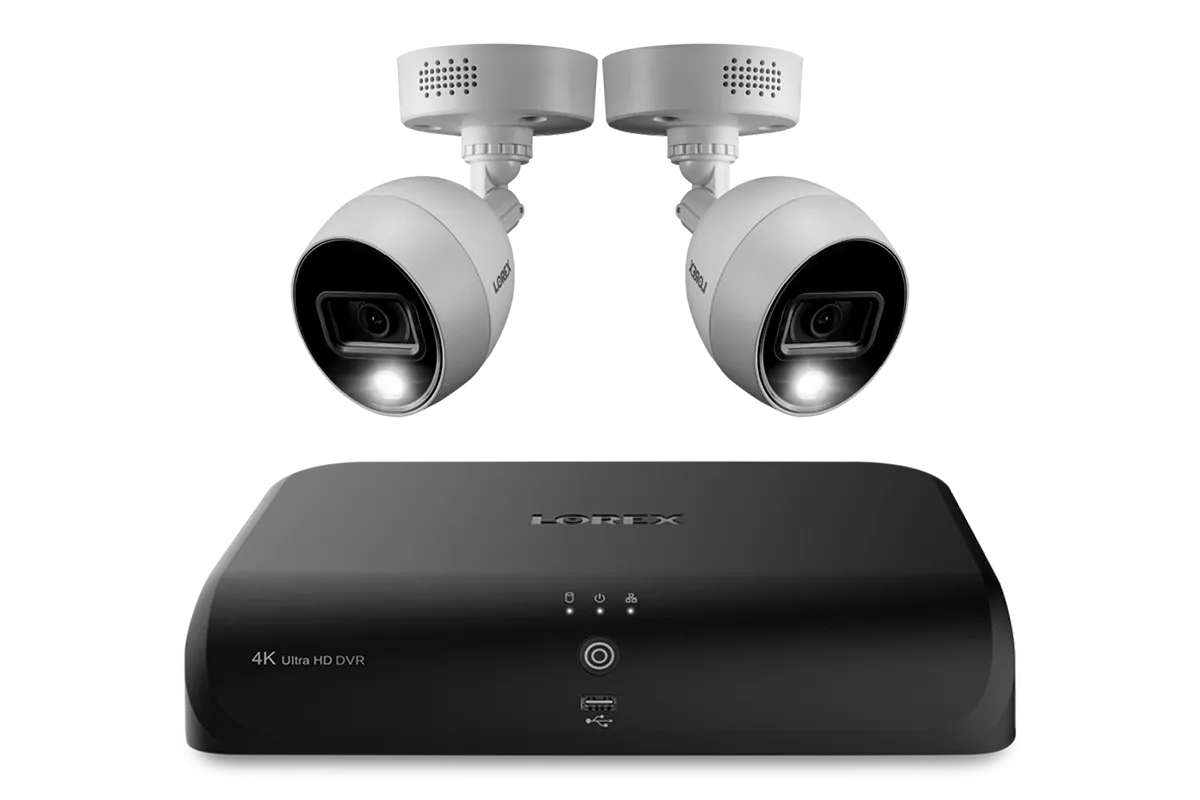 Lorex 4K (8 Camera Capable) 2TB Wired DVR System with Active Deterrence Bullet Cameras