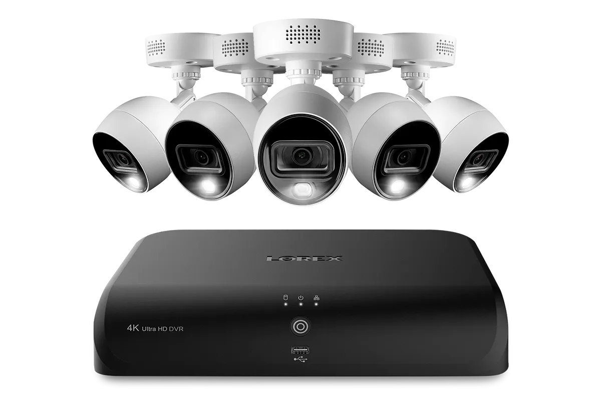 Lorex 4K (8 Camera Capable) 2TB Wired DVR System with Active Deterrence Bullet Cameras