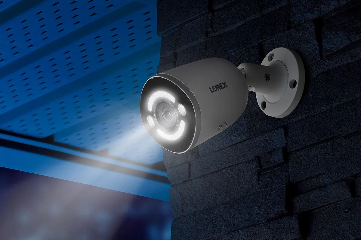 Lorex 4K Smart Security Lighting Deterrence Bullet AI PoE IP Wired Camera
