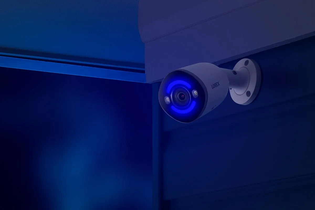 Lorex 4K Smart Security Lighting Deterrence Bullet AI PoE IP Wired Camera