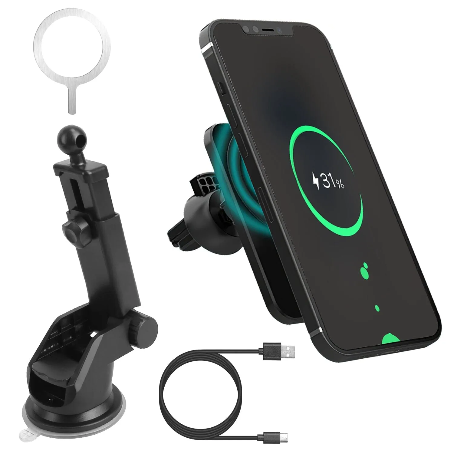 Magnetic Wireless Charger MagSafe Car Phone Mount Air Vent Holder