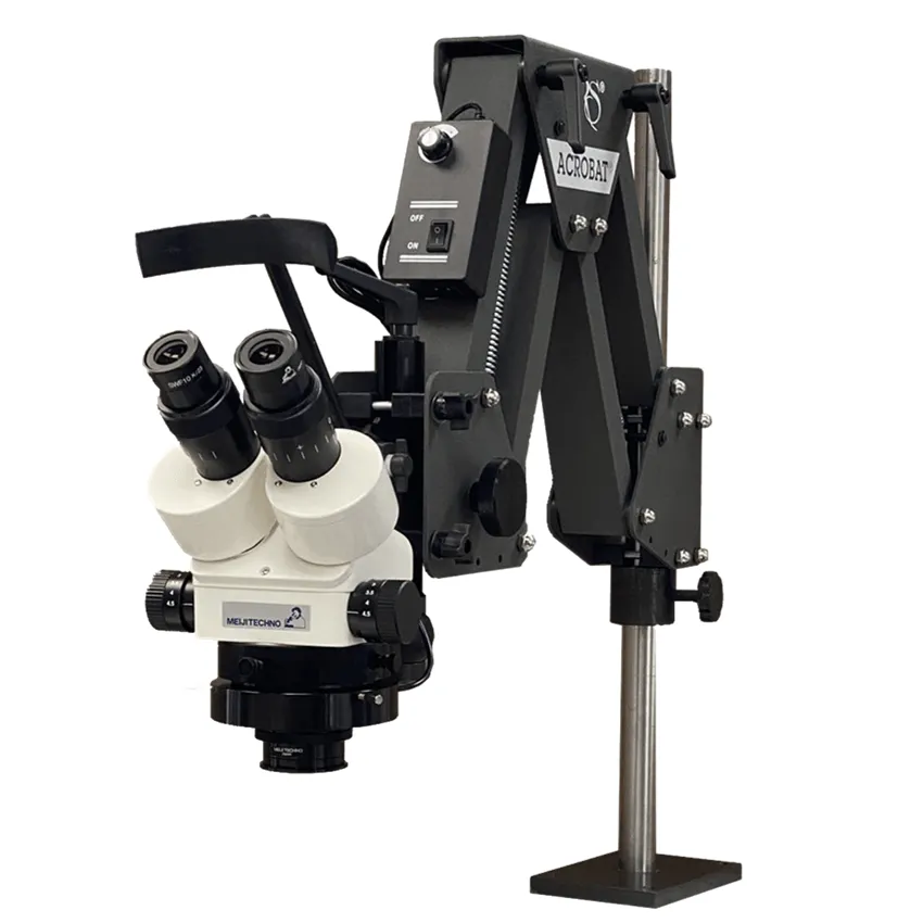 Meiji EMZ-5 Microscope   GRS Acrobat® Classic Microscope Stand Package with 0.5x Objective Lens LED Ring Light