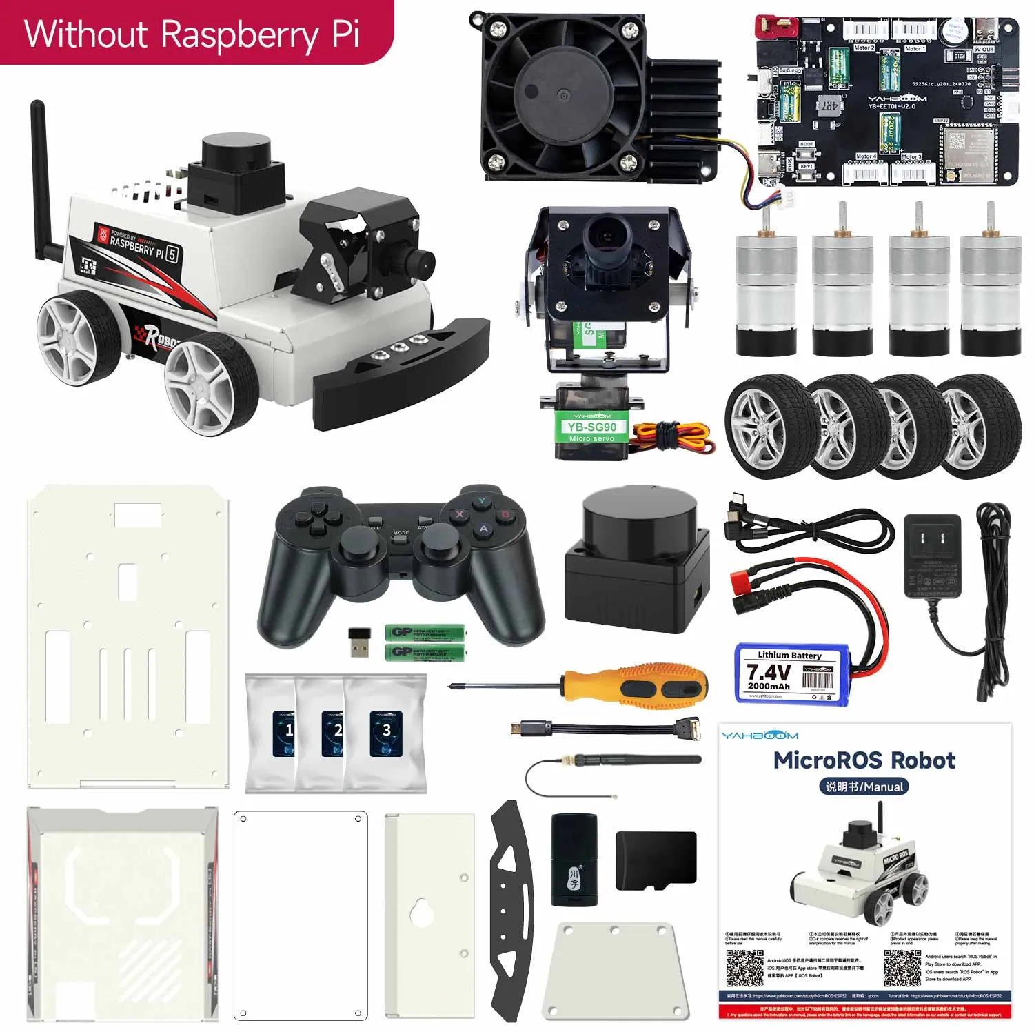 MicroROS-Pi5 ROS2 Robot Car for Raspberry Pi 5 (ROS2-HUMBLE   Python3)
