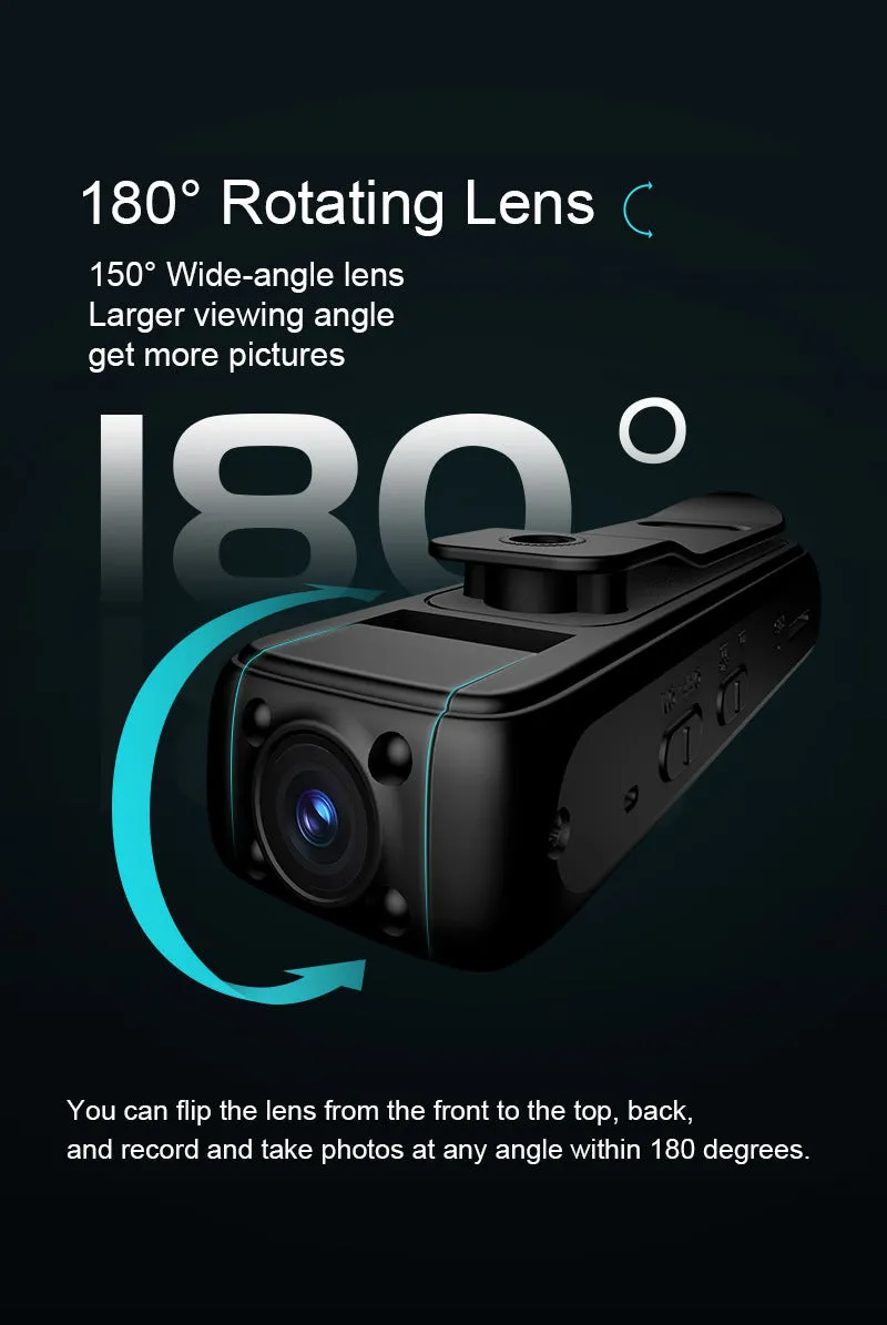 Mini Body Camera Video Recorder HD 2K WiFi Portable Wearable