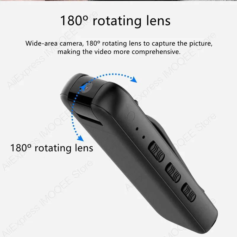 Mini Camera Full Hd 1080P Micro Body Camcorder Nachtzicht Dv Video Voice Recorder Met 180 Roterende Len Smart home Home Camera