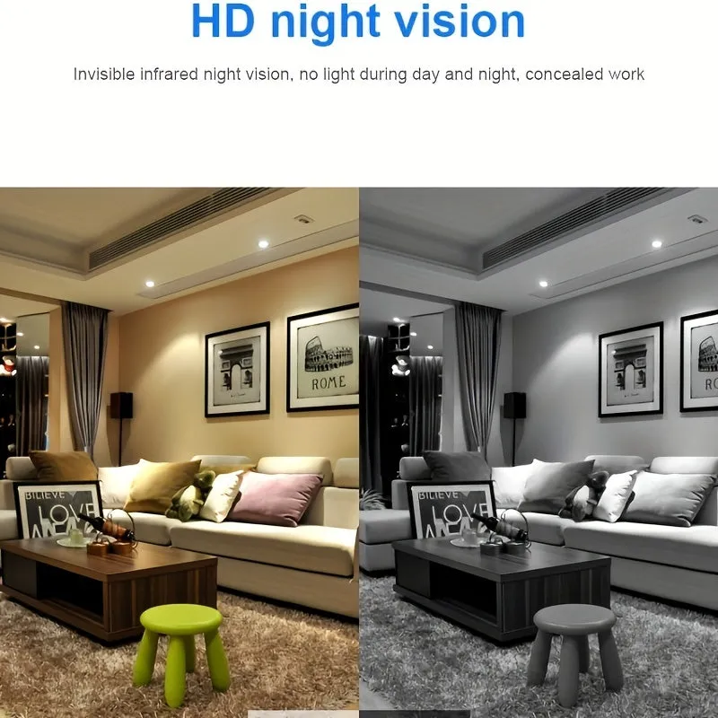 Mini Camera, HD Audio And Video Recording, Night Vision Motion Detection, Small Dog Camera Nanny Camera, Home Security Monitor