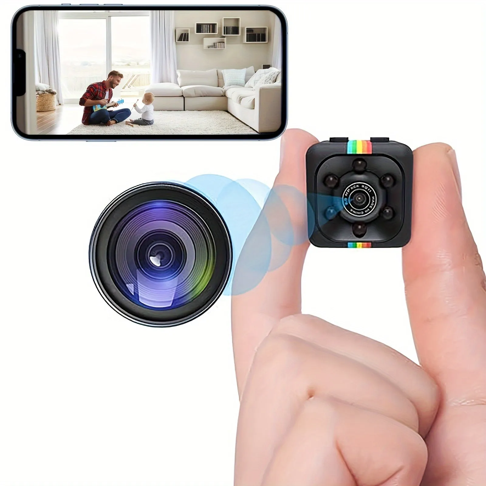 Mini Camera, HD Audio And Video Recording, Night Vision Motion Detection, Small Dog Camera Nanny Camera, Home Security Monitor