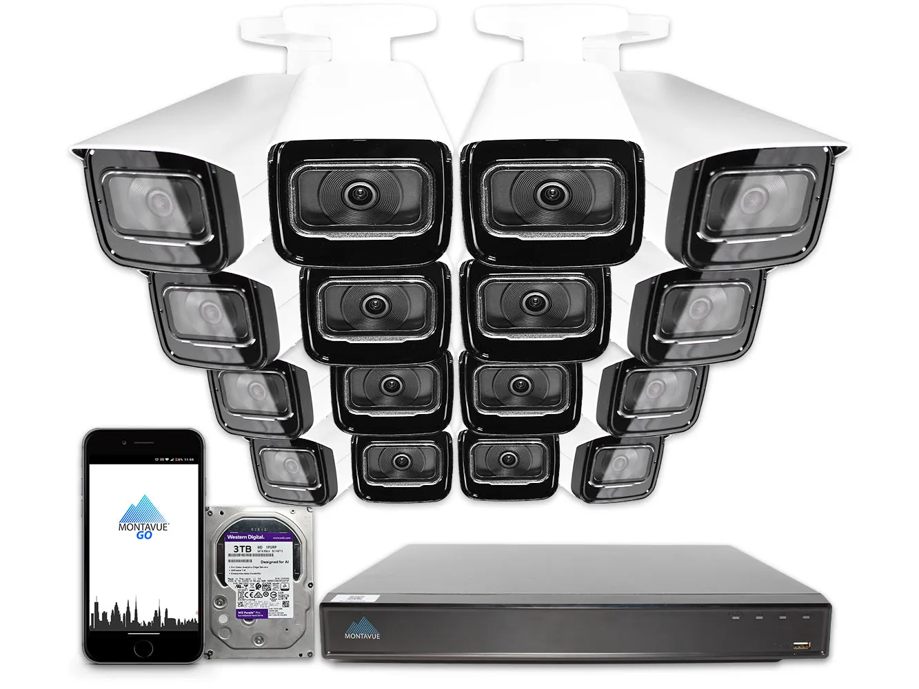 MTB8110 Package | 4K Acupick Bullet Cameras and 16 Channel 5 Series AI NVR with 3TB HDD