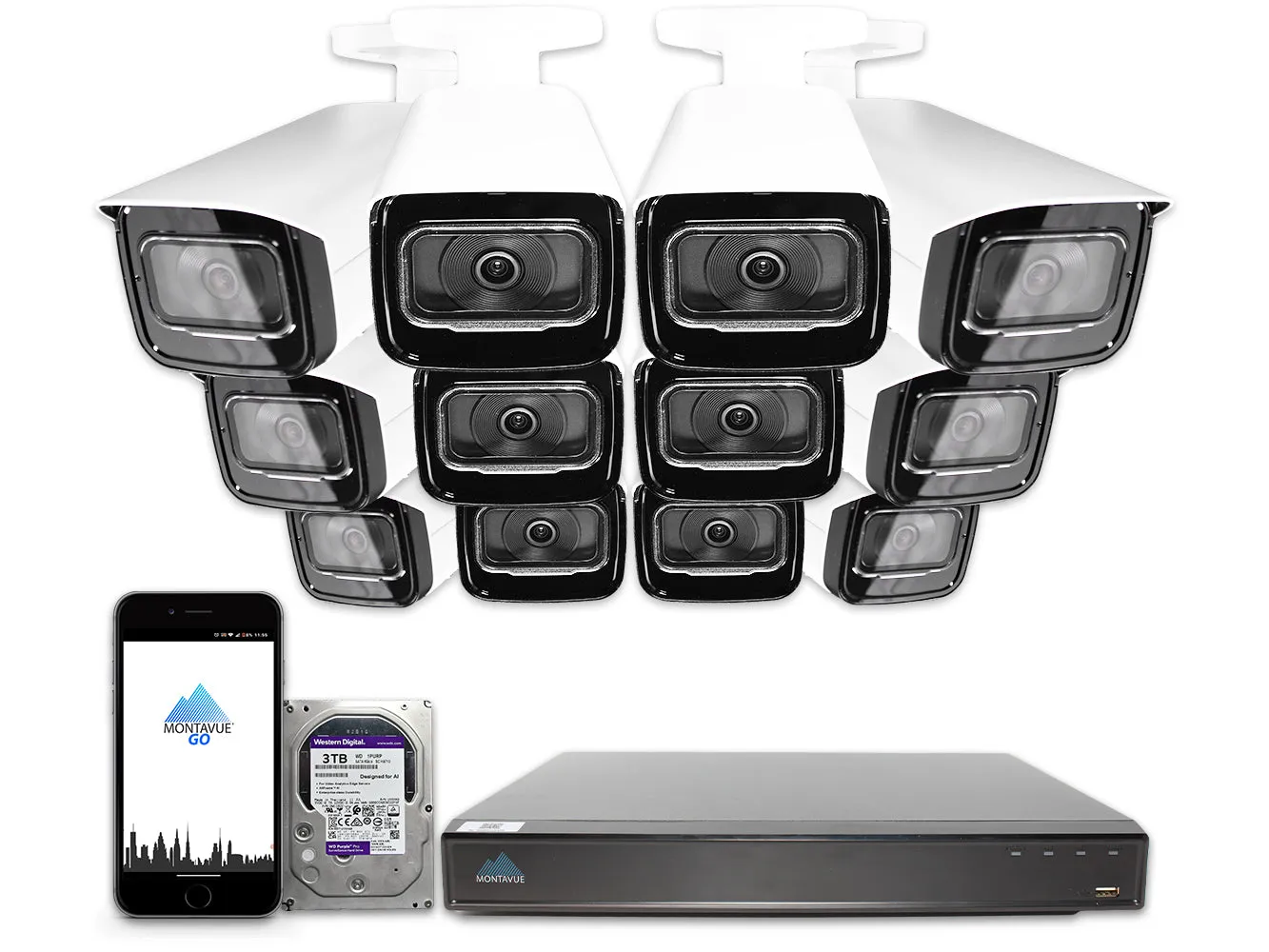 MTB8110 Package | 4K Acupick Bullet Cameras and 16 Channel 5 Series AI NVR with 3TB HDD