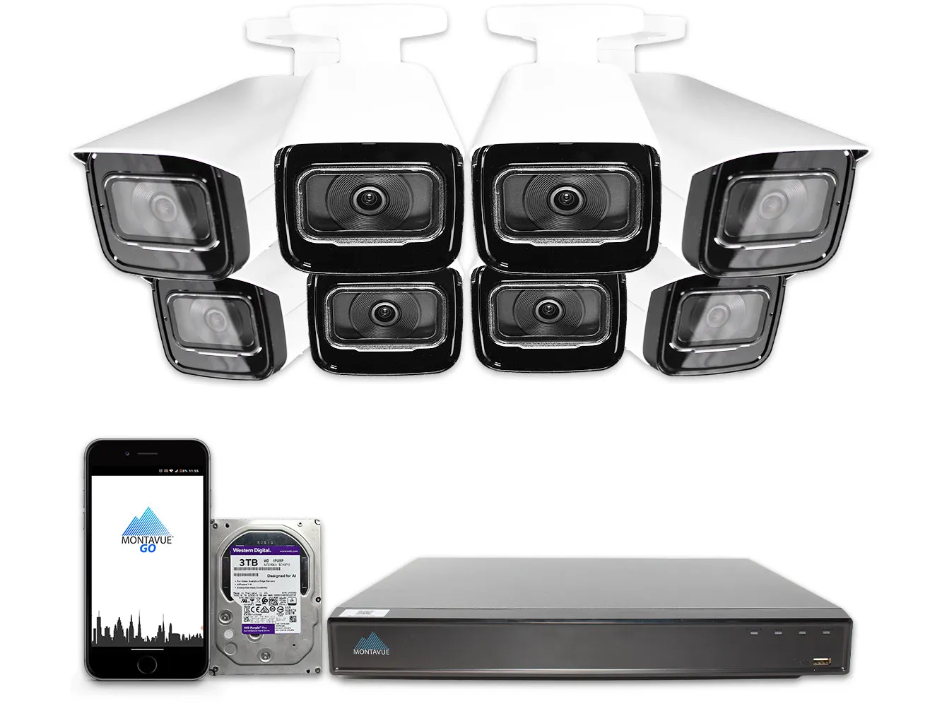 MTB8110 Package | 4K Acupick Bullet Cameras and 16 Channel 5 Series AI NVR with 3TB HDD