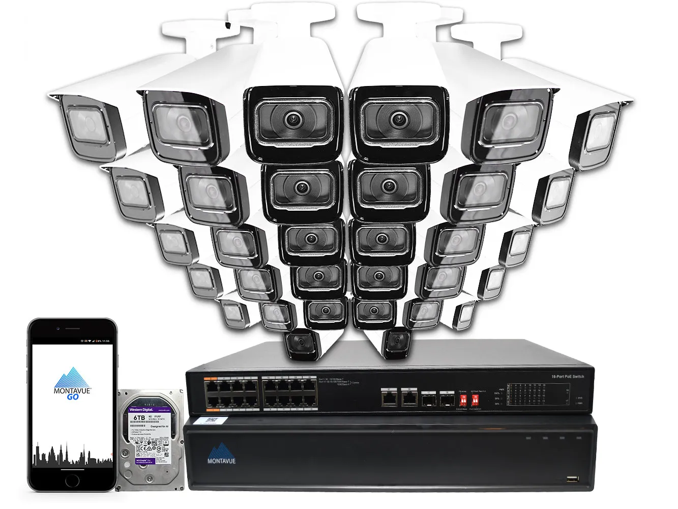 MTB8110 Package | 4K Acupick Bullet Cameras and 32 Channel 5 Series AI NVR with 6TB HDD