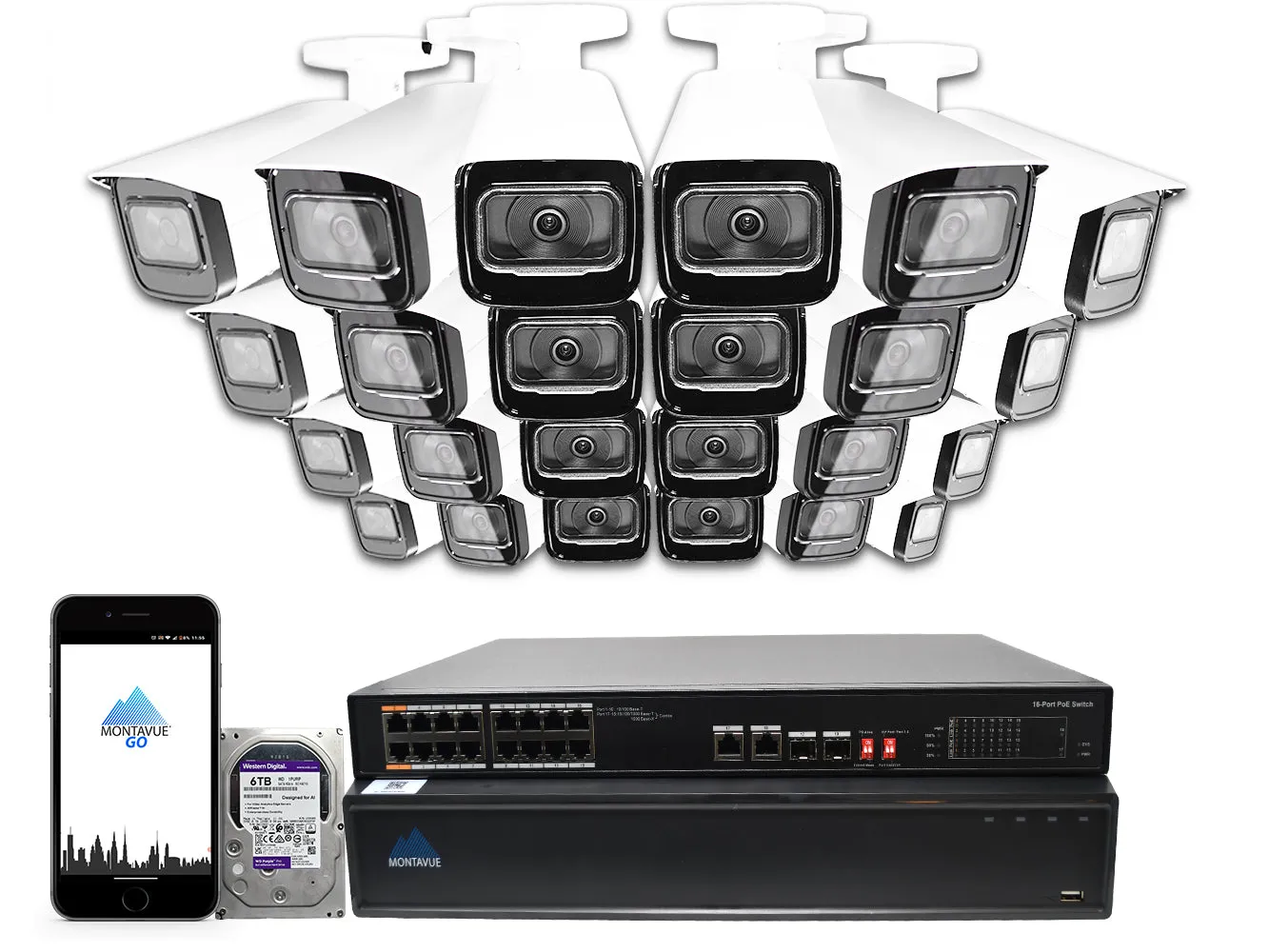 MTB8110 Package | 4K Acupick Bullet Cameras and 32 Channel 5 Series AI NVR with 6TB HDD