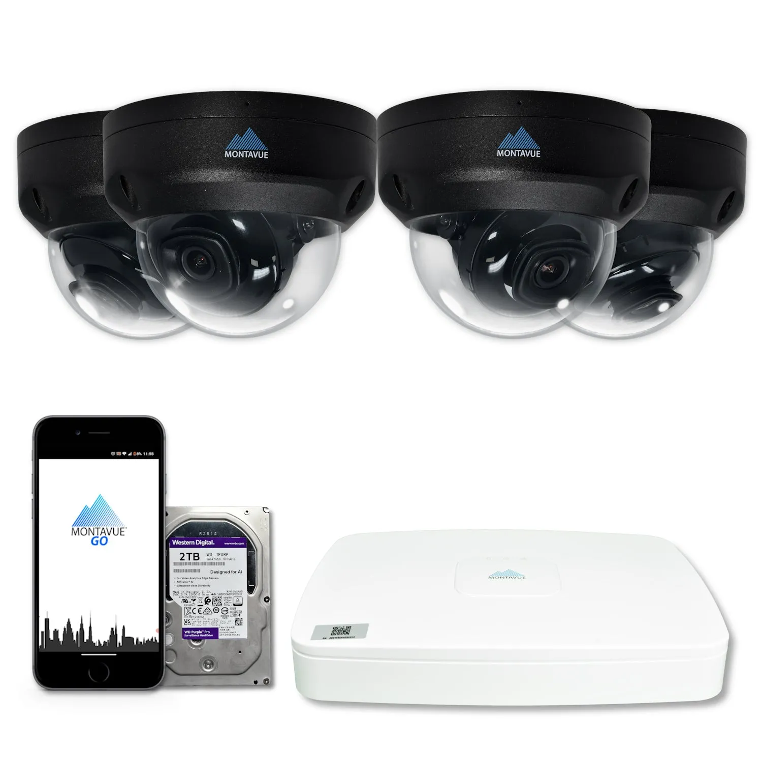 MTD4095 Package | 4MP 2K SMD  Dome Cameras and 8 Channel NVR with 2TB HDD