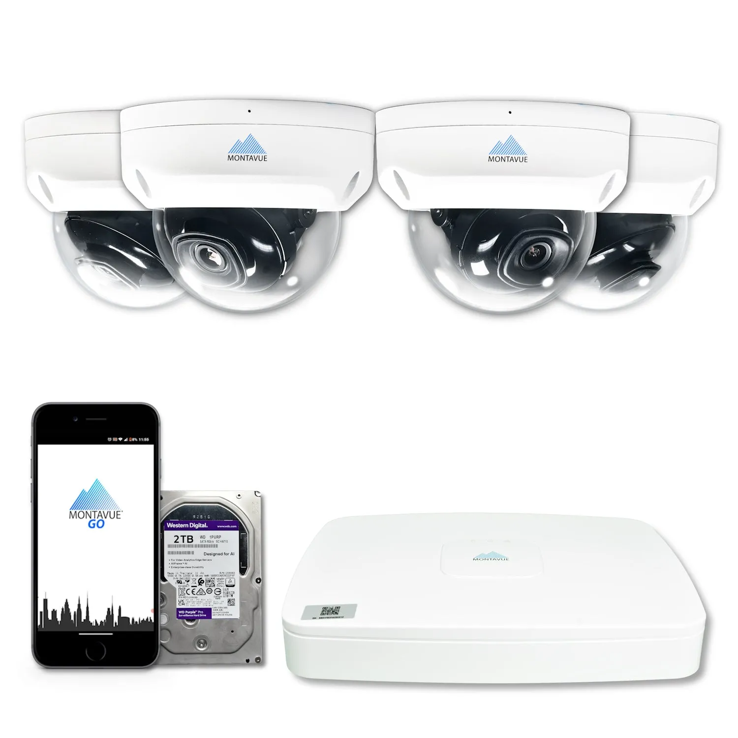MTD4095 Package | 4MP 2K SMD  Dome Cameras and 8 Channel NVR with 2TB HDD