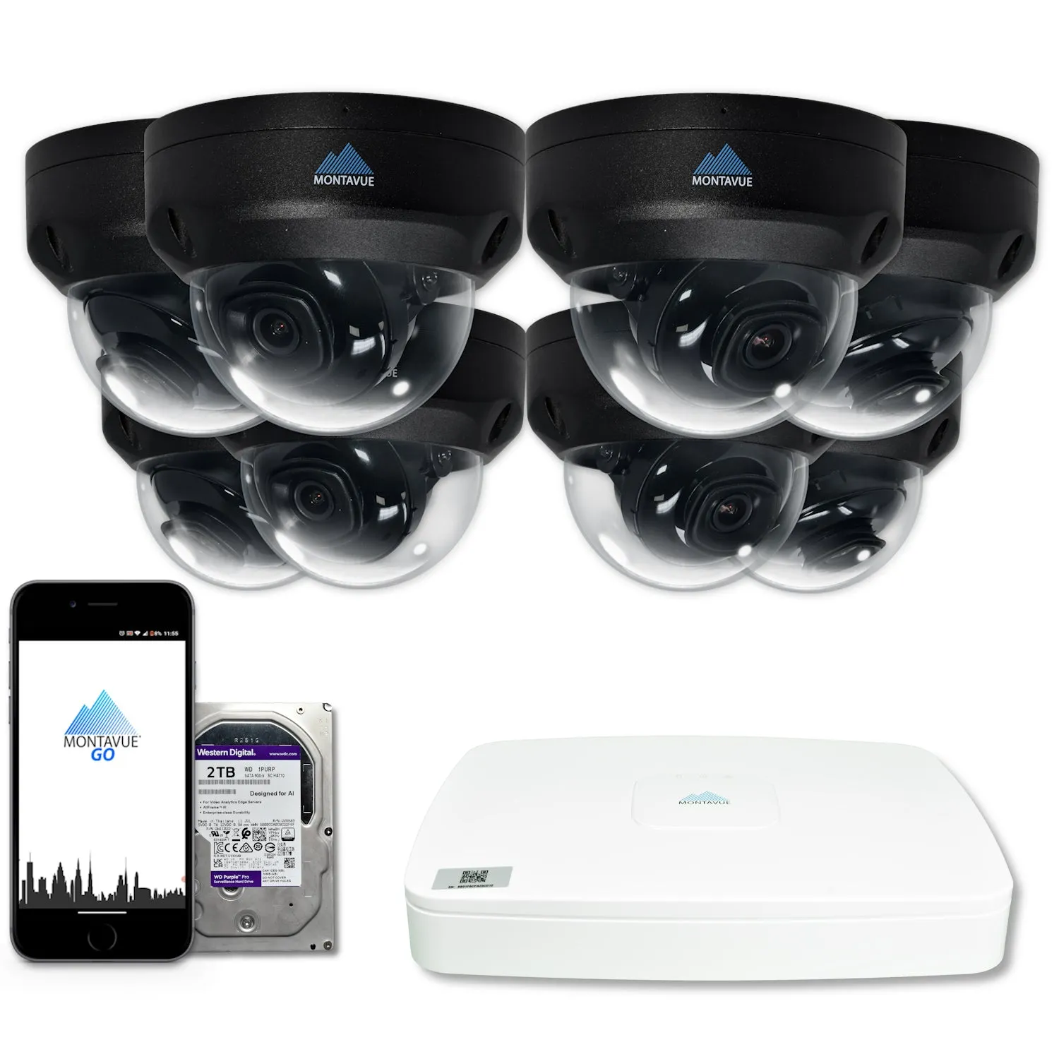 MTD4095 Package | 4MP 2K SMD  Dome Cameras and 8 Channel NVR with 2TB HDD