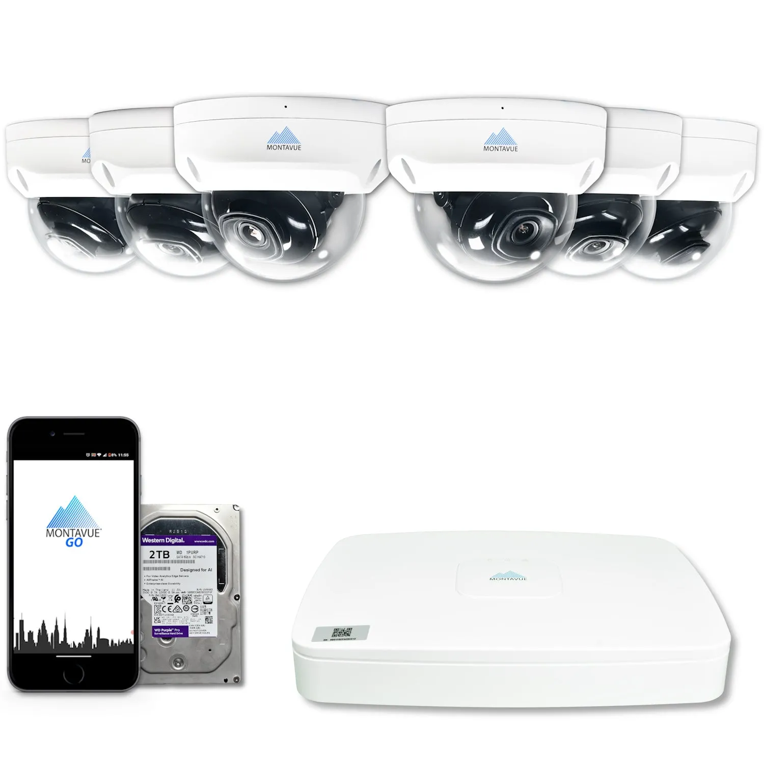 MTD4095 Package | 4MP 2K SMD  Dome Cameras and 8 Channel NVR with 2TB HDD