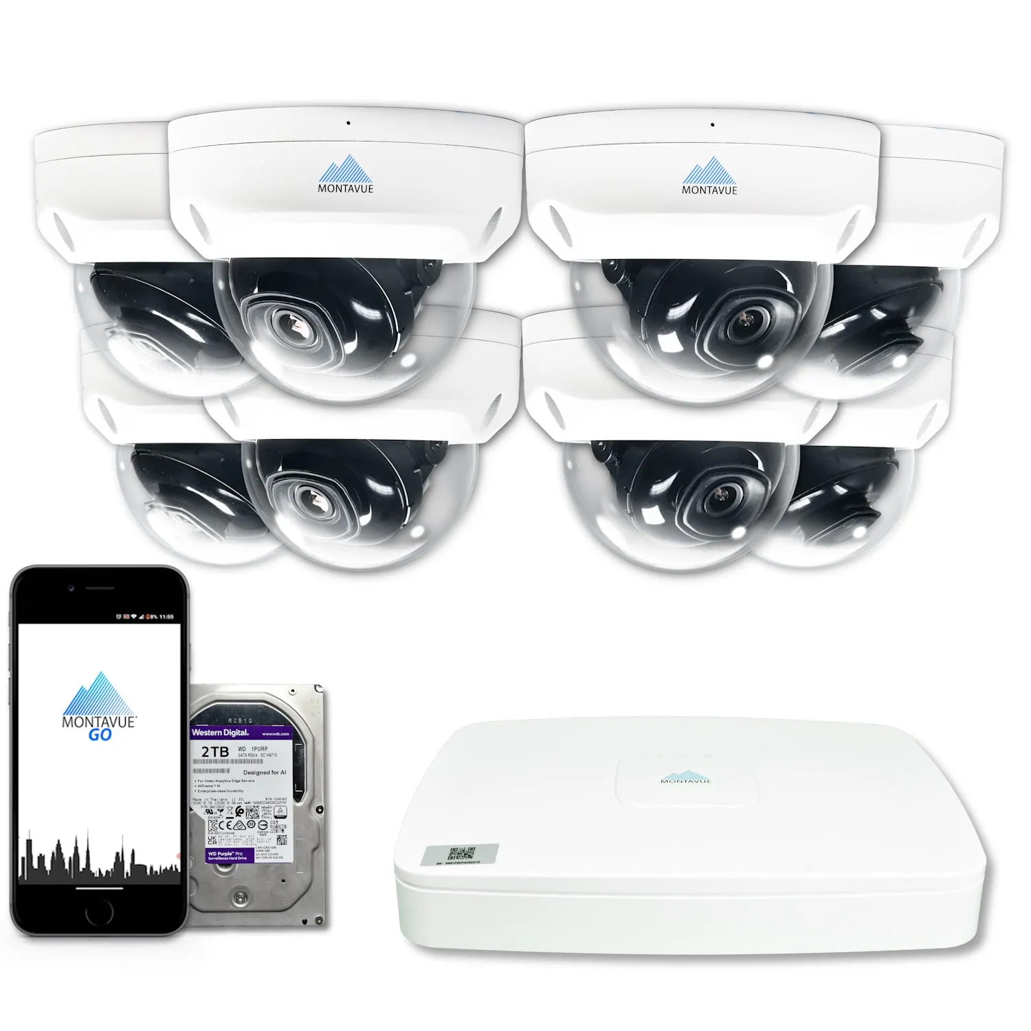 MTD4095 Package | 4MP 2K SMD  Dome Cameras and 8 Channel NVR with 2TB HDD