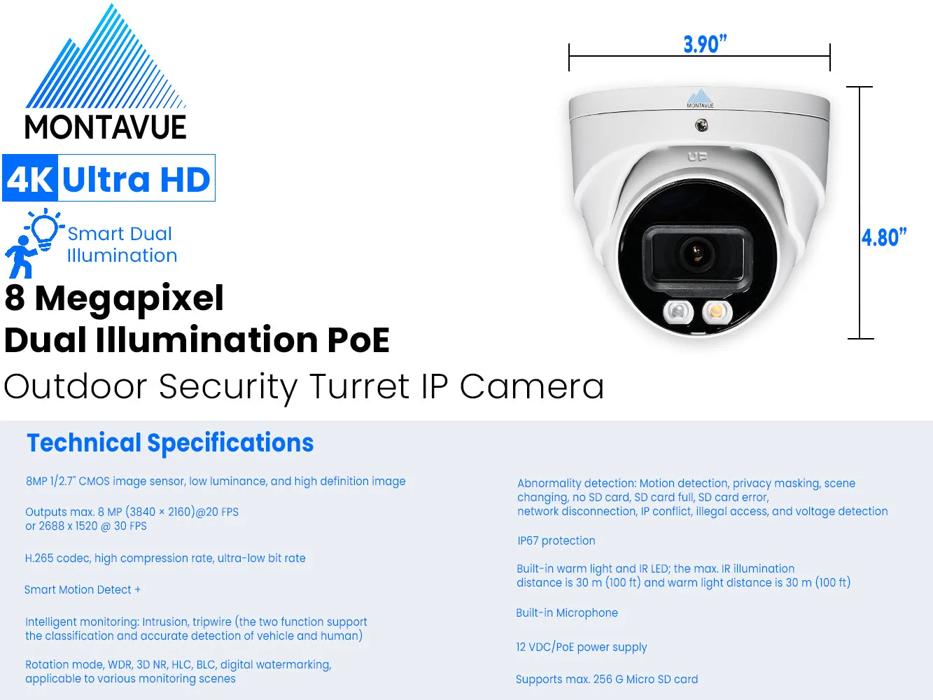 MTT8095 Package | 8MP 4K SMD  Turret Cameras and 64 Channel NVR with 10TB HDD