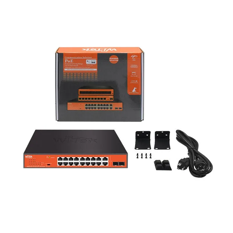Network Switch, PoE, 16 2 Port, 200W