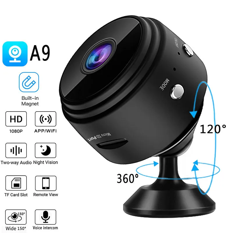 New A9 wifi camera video surveillance  hid den camera Wireless Recorder Security Remote Night Vision Mobile Detection