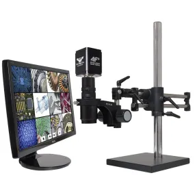 OC White TKMACZ-AF-LV2 MacroZoom AF  Intelligent Auto Focus HD Video Inspection System with Dual Boom Stand, 22" LCD Monitor & LED Ring Light