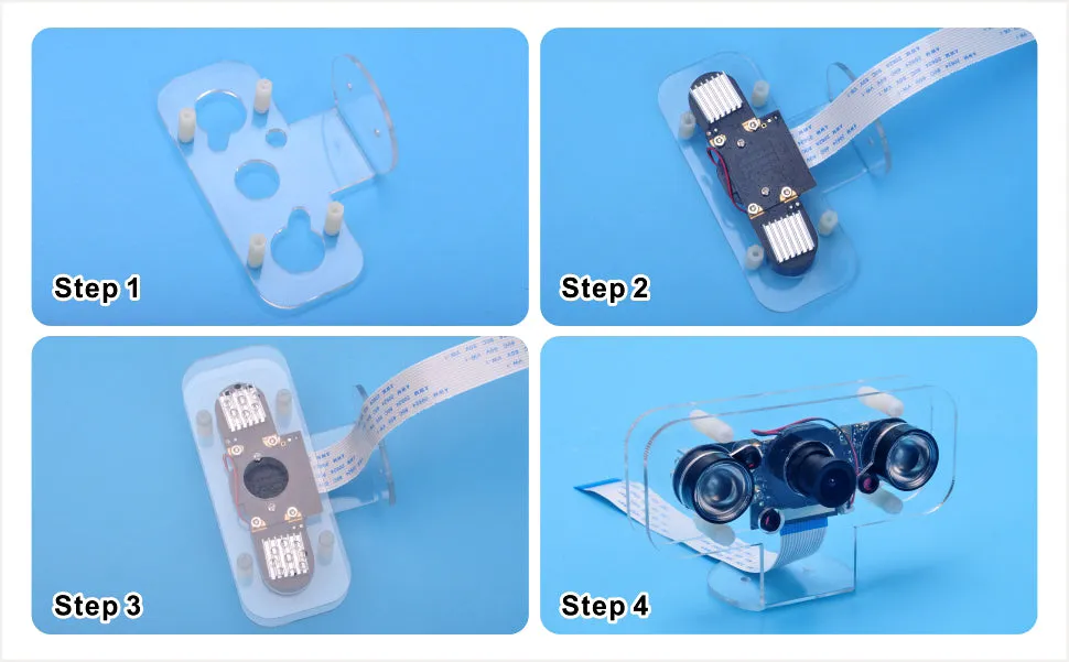 OSOYOO IR-CUT Camera for Raspberry Pi, Auto Switch Day Night Mode OV5647 Module, Infrared Night Vision IR Camera with Acrylic Holder Case, Compatible with Raspberry Pi 3B 2B and Other A/B Series