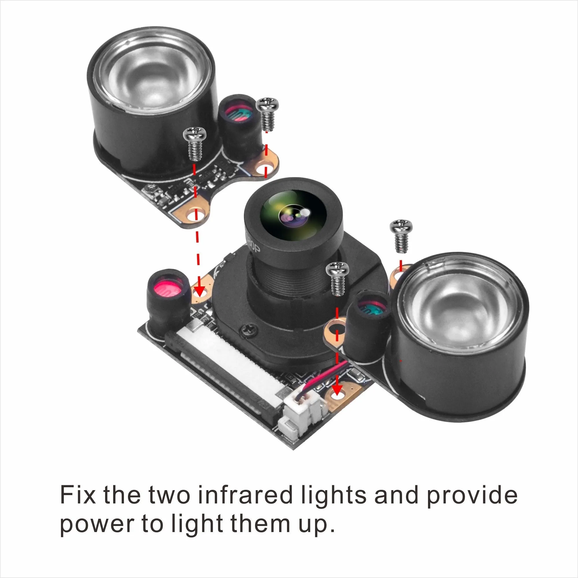 OSOYOO IR-CUT Camera for Raspberry Pi, Auto Switch Day Night Mode OV5647 Module, Infrared Night Vision IR Camera with Acrylic Holder Case, Compatible with Raspberry Pi 3B 2B and Other A/B Series