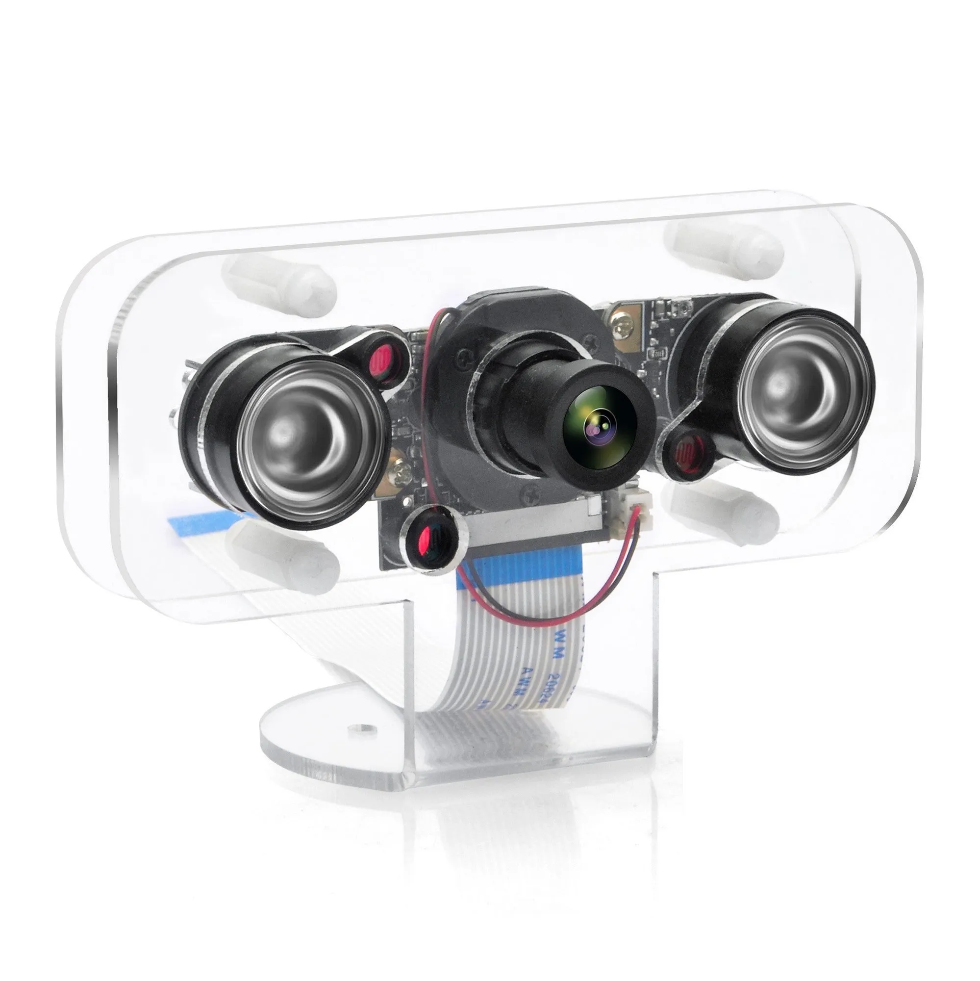 OSOYOO IR-CUT Camera for Raspberry Pi, Auto Switch Day Night Mode OV5647 Module, Infrared Night Vision IR Camera with Acrylic Holder Case, Compatible with Raspberry Pi 3B 2B and Other A/B Series