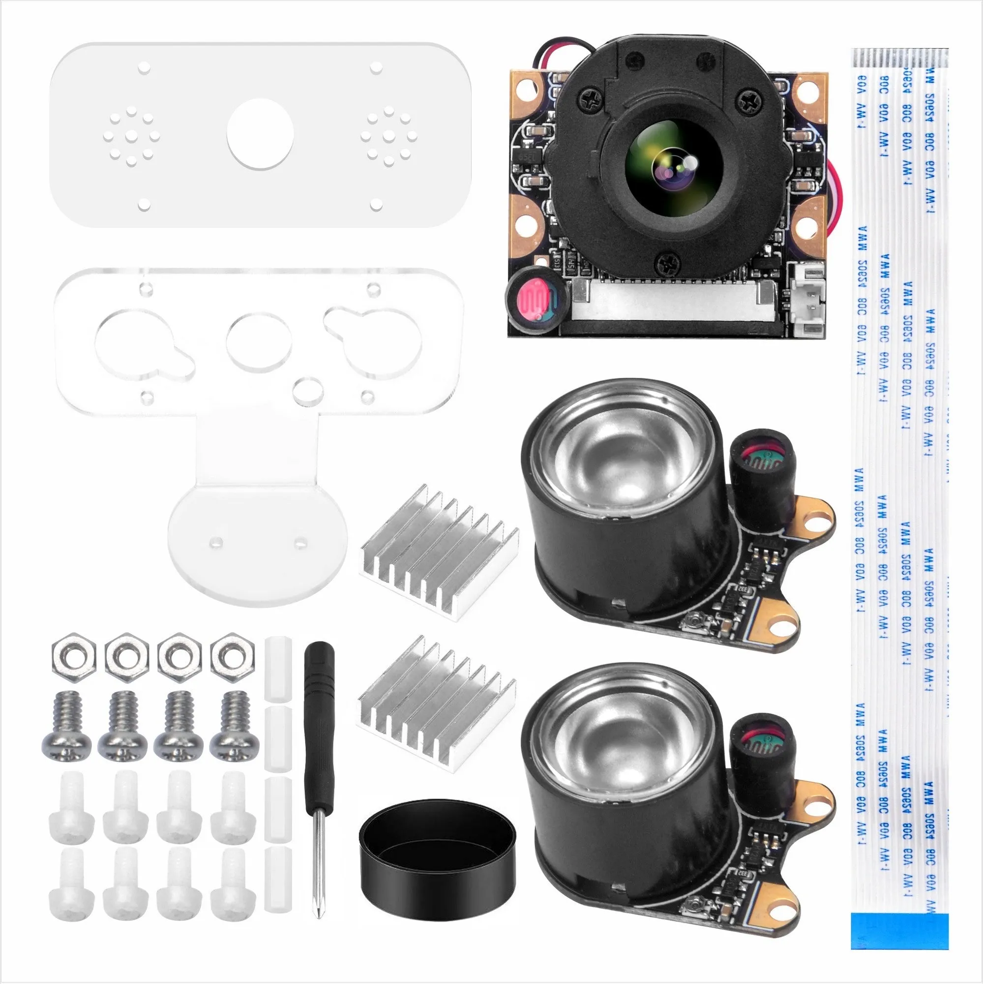 OSOYOO IR-CUT Camera for Raspberry Pi, Auto Switch Day Night Mode OV5647 Module, Infrared Night Vision IR Camera with Acrylic Holder Case, Compatible with Raspberry Pi 3B 2B and Other A/B Series